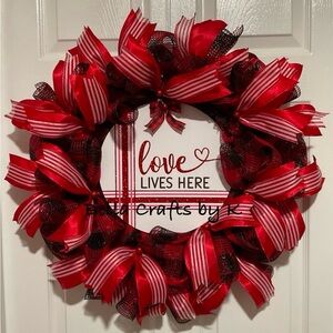 Deco mesh handmade Valentine’s Day Wreath!